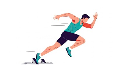 Energetic sprinter in motion, ready to compete and win the race.