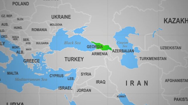 Georgia highlighted on a world map view
