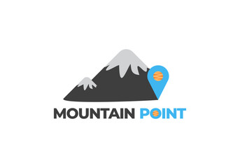 mountain location point illustration icon logo vector