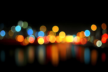 Colorful Night Bokeh Lights Abstract Background
