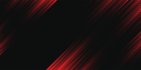 Dark halftone background with elegant red gradient dots on the edges, creating a dramatic comic book-style effect, perfect for dynamic designs, posters, banners, or modern digital artwork