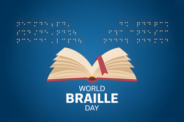 creative illustration of education and communication with tactile writing system for visually impaired community