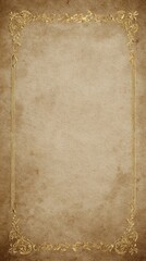 Elegant vintage parchment adorned with intricate golden filigree, perfect for Renaissance Faire invitations and whimsical Steampunk anniversaries