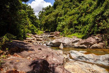 Tukuran Falls. Set in the jungle, this natural attraction features gentle waterfalls and areas for swimming. Puerto Galera, Oriental Mindoro, Philippines
