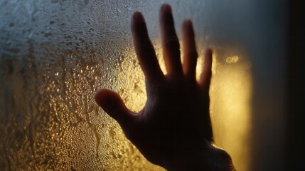 A silhouetted hand against dewy glass evokes mystery and longing, tying into International Day of Reflection
