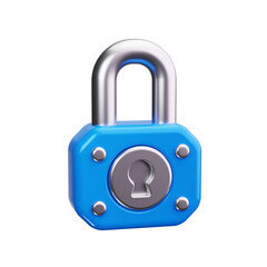 lock 3d render icons