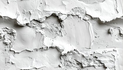 Textured White Plaster Wall Surface Detail.