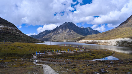 Landscape view of Sela Pass, Tawang, India 