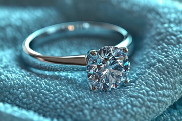 Jeweler cleans sparkling diamond ring with microfiber cloth on soft fabric for clarity and shine