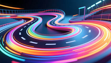 Sports race track running exercise stadium competition scene illustration