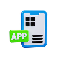 mobile app 3d render icons