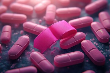 Pink ribbon highlights the importance of International Overdose Awareness Day with a focus on prevention and education in the fight against substance abuse and overdose fatalities