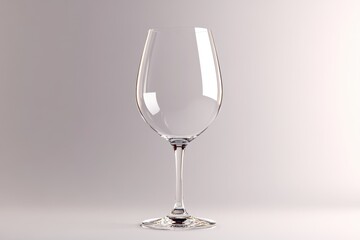 Elegant high-quality empty wine glass isolated on neutral background for culinary presentations and beverage styling