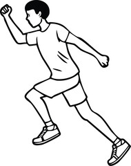 A dynamic line drawing of a runner in full stride, perfect for sports-related designs