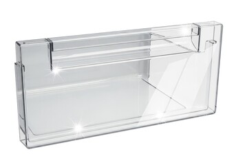 Empty Transparent Plastic Container on White Background for Storage