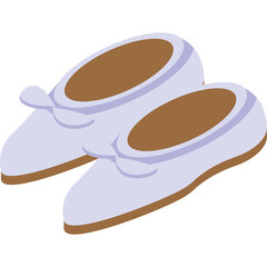 Pair of Ballet Flats With Brown Soles And Light Purple Uppers In A Simple Design