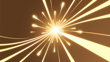 Golden light casting on abstract background