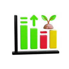 growth 3d render icons