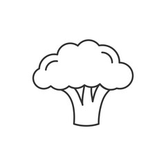 Broccoli icon. Nature vegetable organic food nutrition. Fresh healthy garden harvest. cabbage, cauliflower editable stroke outline style pictogram vector illustration design on white background EPS 10