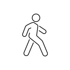 Walking man, pedestrian simple thin line icon vector illustration