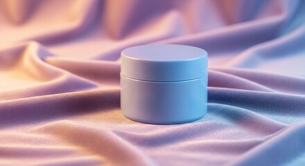 Powder Blue Jar on Soft Gradient Velvet