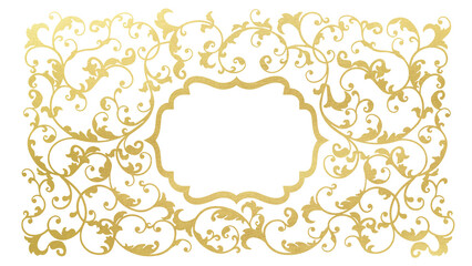 Decorative golden frame. Clip art universal use isolated on white background