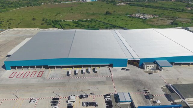 Logistics Transformation Hub Of The Dominican National Brewery, Located In Hato Nuevo, Santo Domingo - Aerial Drone Shot