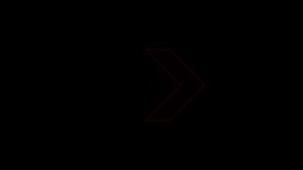 Animated neon right arrow. Right arrow isolate motion. direction arrow icon. arrow pointing right 4k video. - Powered by Adobe