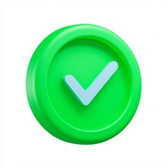 The green check mark icon is a modern symbol for success, approval, and confirmation in verification design