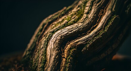 Fototapeta premium Mossy Tree Trunk Nature Detail Close Up
