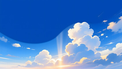 Fototapeta premium Dreamy clouds sky beautiful natural scenery wallpaper 3D scene background