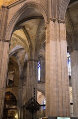 Fototapeta premium Seville, Spain 03.24.2019: General view inside Seville Cathedral (Catedral) Seville