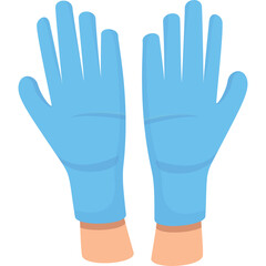 Obraz premium Pair of Light Blue Medical Examination Gloves Ready for Use Against White Background Clinical Hygiene Protection