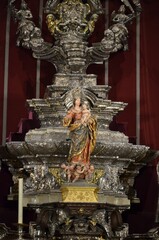 Seville, Spain 03.24.2019: The Silver Altar (altar de plata) in Seville Cathedral