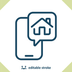 Smart Home Icon. Smartphone, Mobile Phone, House, Home