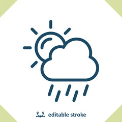 Raining Icon - Rain, Weather, Cloud, Cloudy, Sun, Sunny