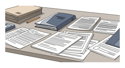 Overwhelmed Office Desk: Documents and Paperwork
