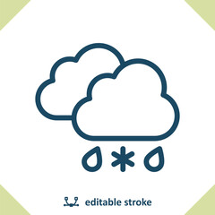 Sleet Icon. Cloud, Clouds, Weather, Rain, Raining, Snow, Snowing, Freezing Rain