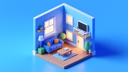 Creative modern simple interior living room 3D background