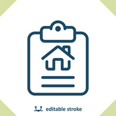 Clipboard Icon. Real Estate, Home, House
