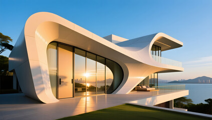 Modern geometric architectural decoration design abstract three-dimensional commercial structure background