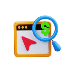paid search 3d render icons