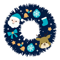 クリスマスリースのイラスト