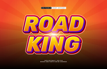 road king editable text effect for titles and promotion