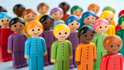 3d people group, group of children, group of people in a circle, a group of multi colored plastic toy people, Colorful figurines representing diverse population. Colorful figures stand together demogr