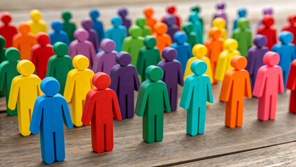3d people group, group of children, group of people in a circle, a group of multi colored plastic toy people, Colorful figurines representing diverse population. Colorful figures stand together demogr