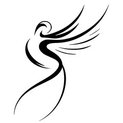 Bird dance silhouette