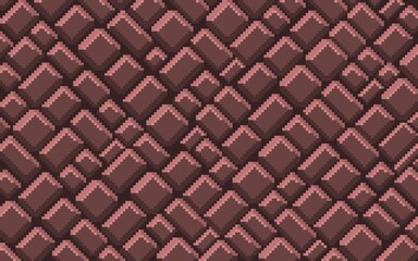 A seamless pixel art texture featuring a dense, repeating pattern of overlapping mauve and rosy-brown diamond or rhombus shapes, creating a stylized 3D scale or tile effect for retro games and digital