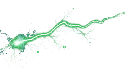 Green electric plasma charge with transprrent background clean png