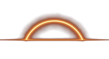 golden sunrise light arc over dark horizon soft orange glow minimal abstract light curve clean png